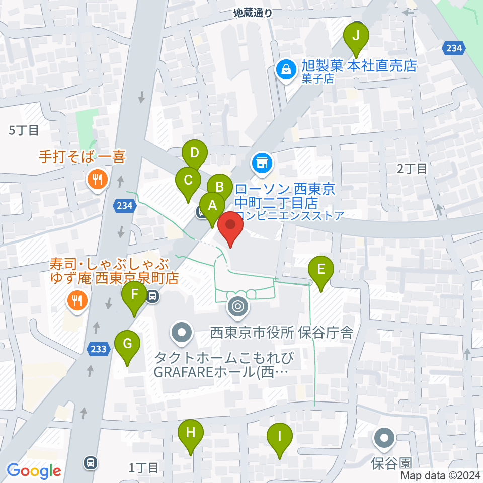 西東京市スポーツセンター周辺の駐車場・コインパーキング一覧地図