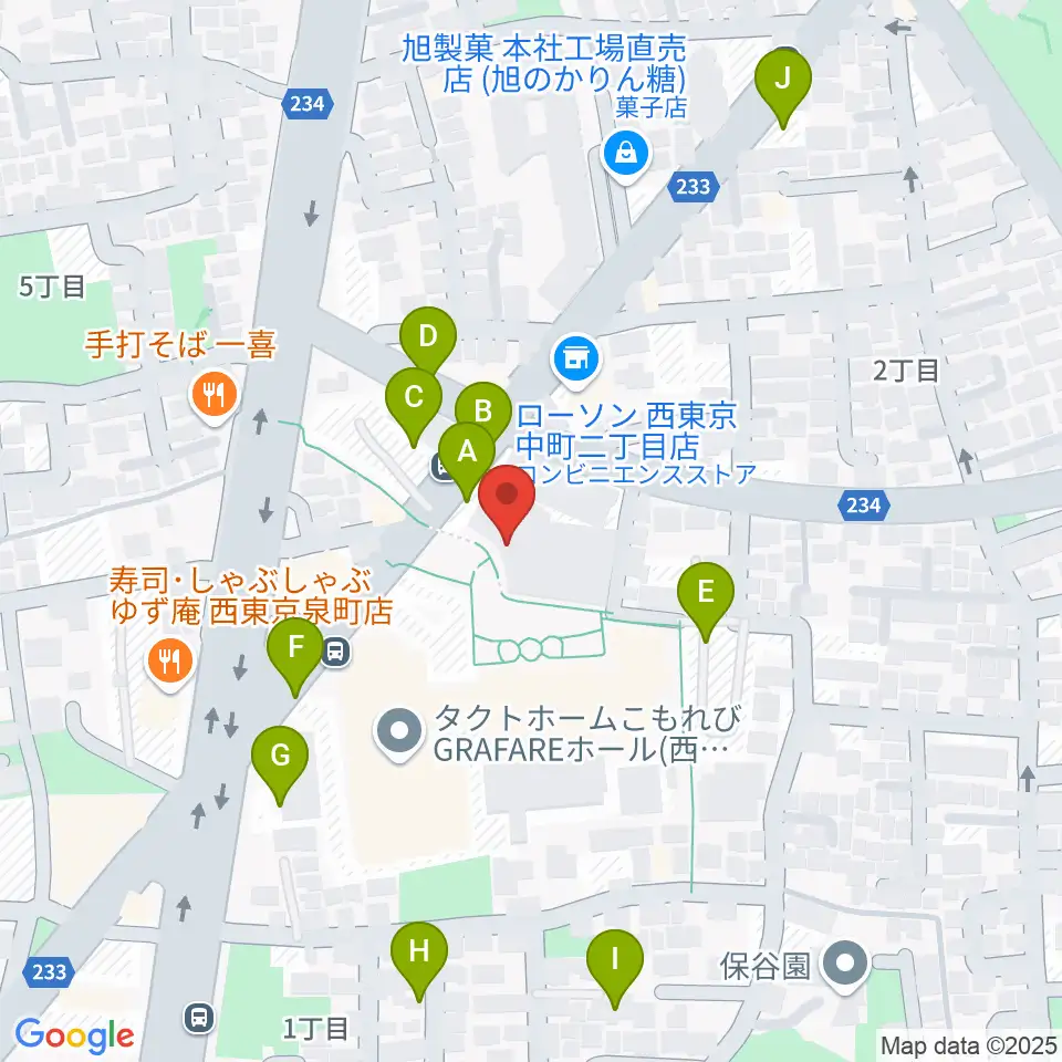 西東京市スポーツセンター周辺の駐車場・コインパーキング一覧地図