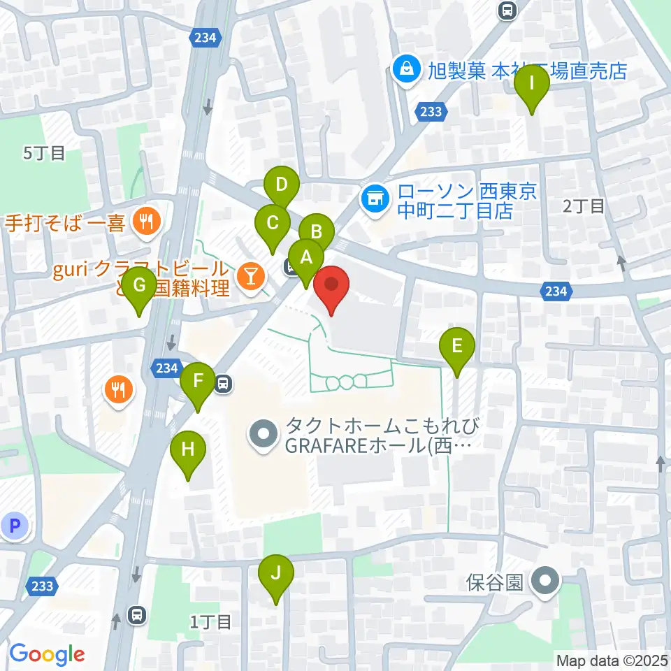 西東京市スポーツセンター周辺の駐車場・コインパーキング一覧地図