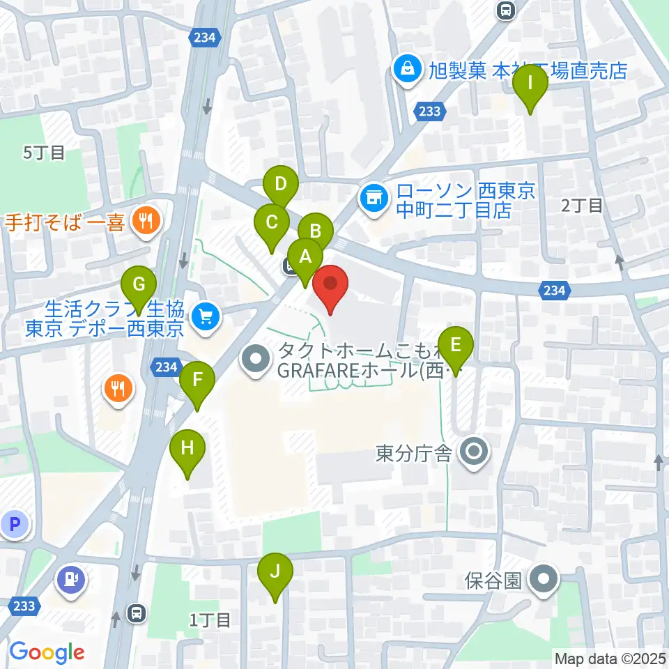 西東京市スポーツセンター周辺の駐車場・コインパーキング一覧地図