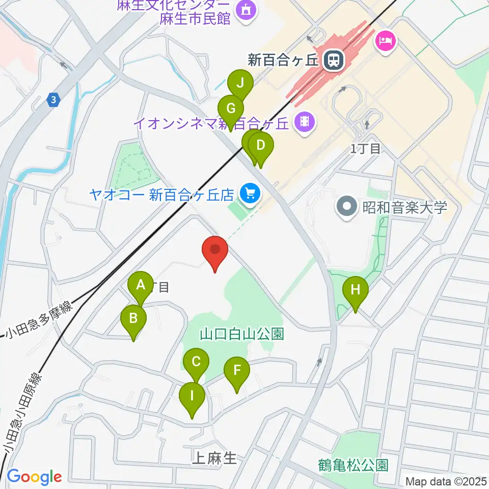 川崎市麻生スポーツセンター周辺の駐車場・コインパーキング一覧地図