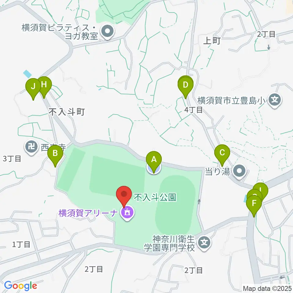 横須賀アリーナ周辺の駐車場・コインパーキング一覧地図