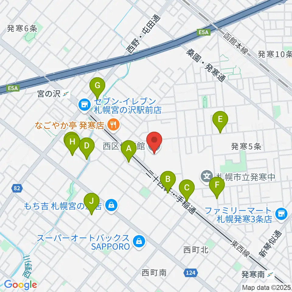 札幌市西区体育館・温水プール周辺の駐車場・コインパーキング一覧地図