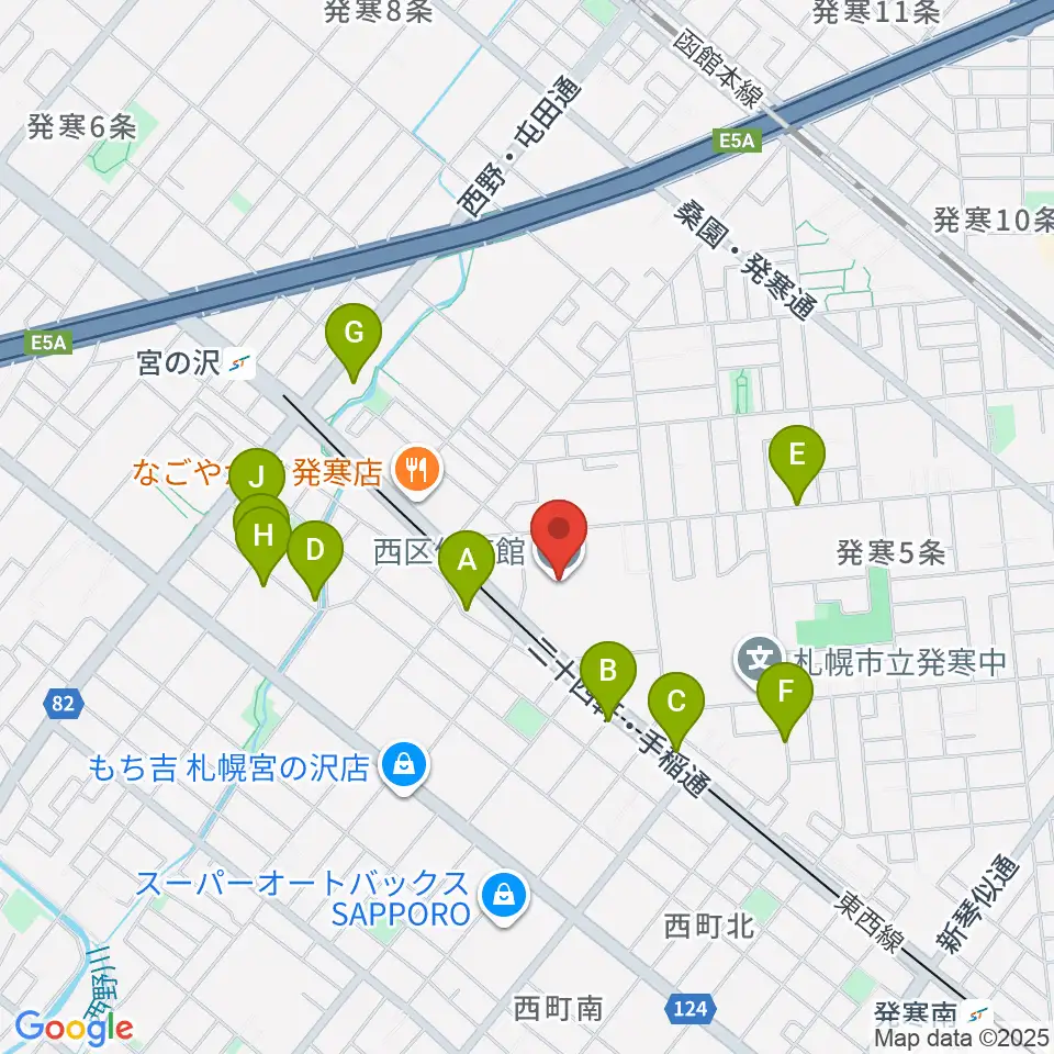 札幌市西区体育館・温水プール周辺の駐車場・コインパーキング一覧地図