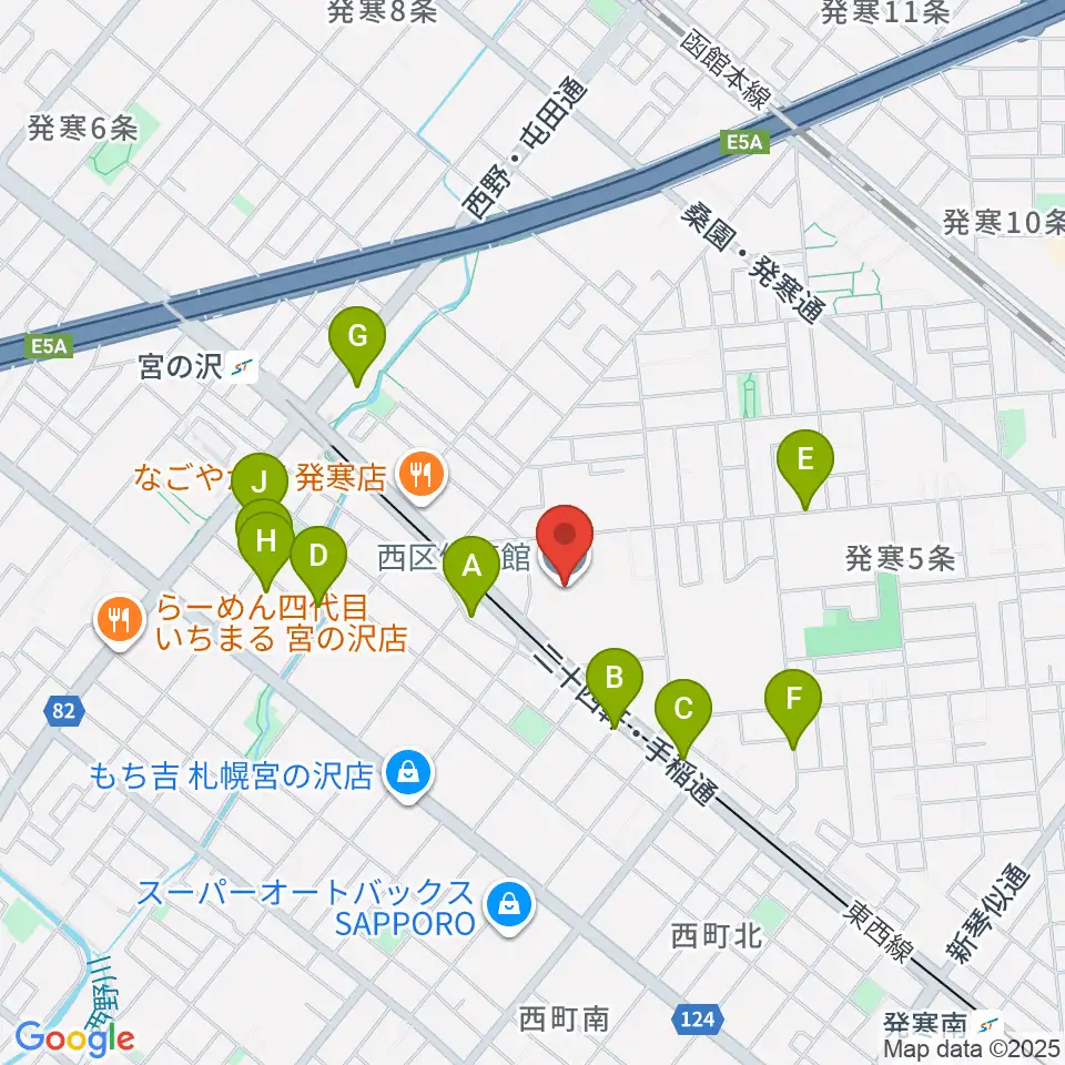 札幌市西区体育館・温水プール周辺の駐車場・コインパーキング一覧地図