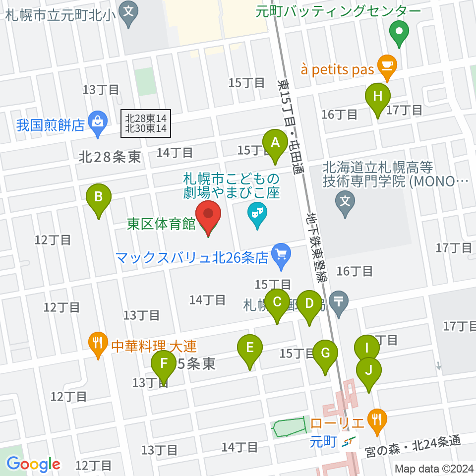 札幌市東区体育館周辺の駐車場・コインパーキング一覧地図