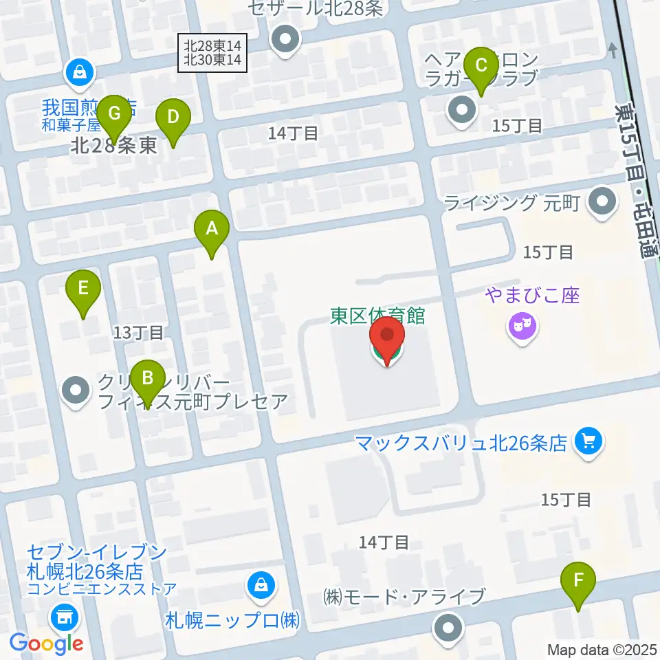 札幌市東区体育館周辺の駐車場・コインパーキング一覧地図