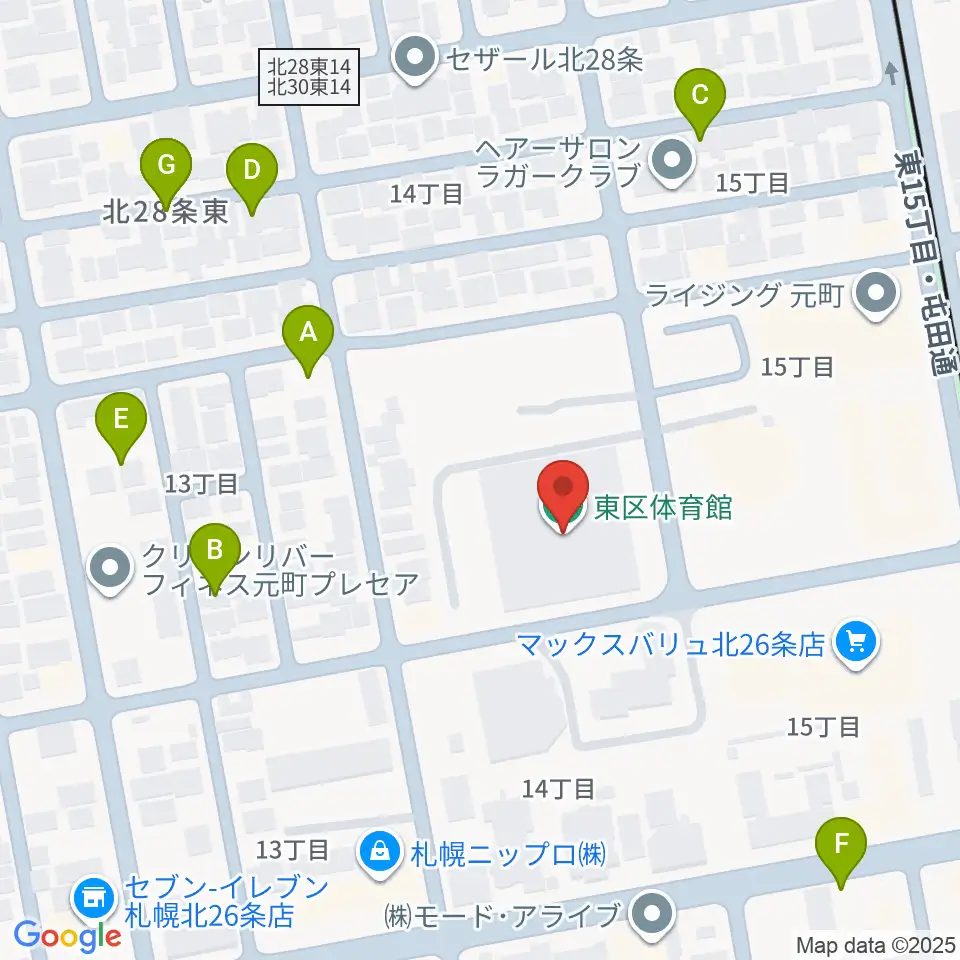 札幌市東区体育館周辺の駐車場・コインパーキング一覧地図