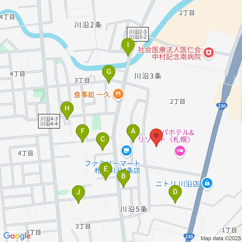 札幌市南区体育館周辺の駐車場・コインパーキング一覧地図