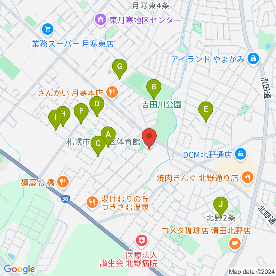 札幌市豊平区体育館周辺の駐車場・コインパーキング一覧地図