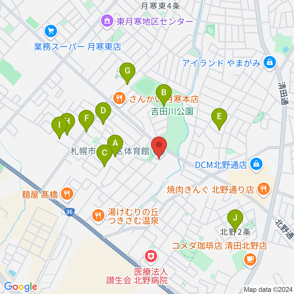 札幌市豊平区体育館周辺の駐車場・コインパーキング一覧地図