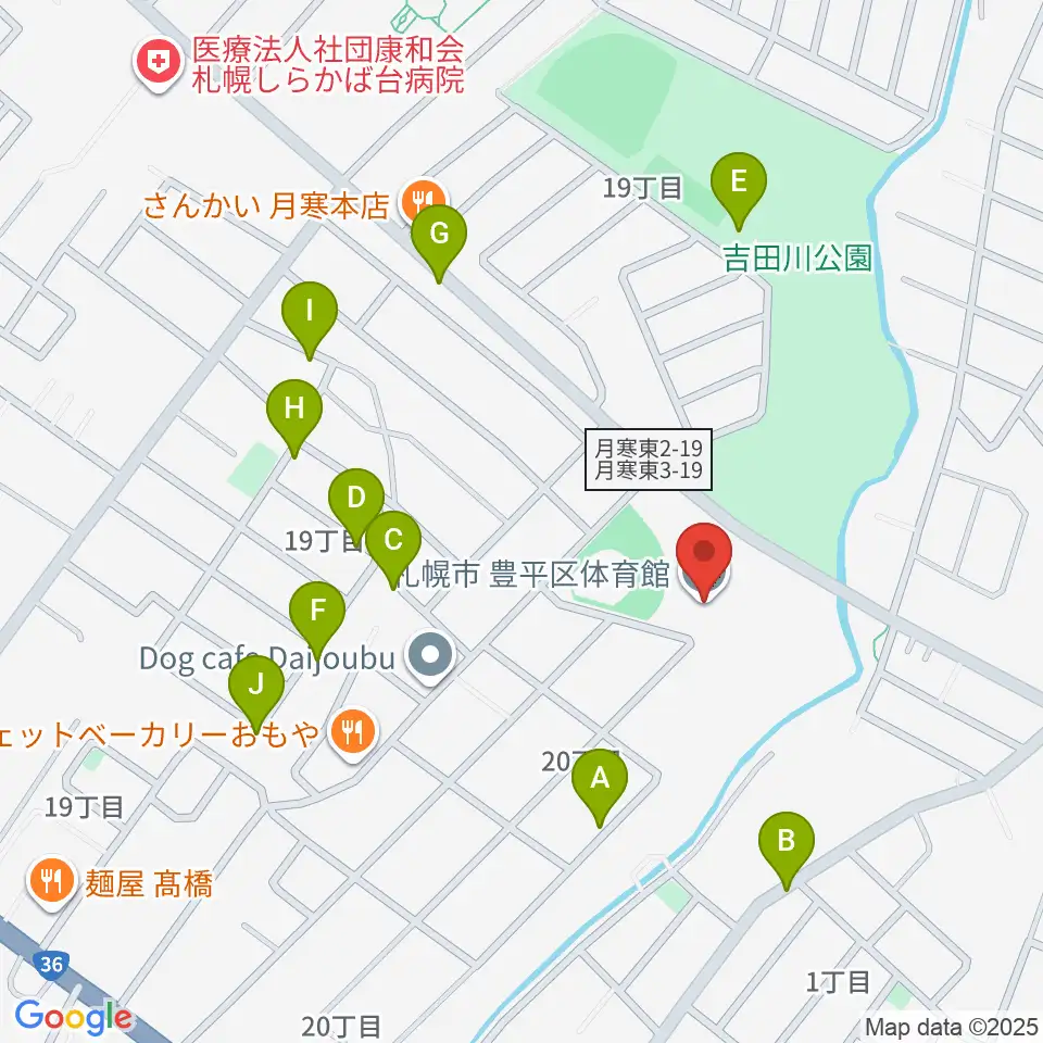 札幌市豊平区体育館周辺の駐車場・コインパーキング一覧地図