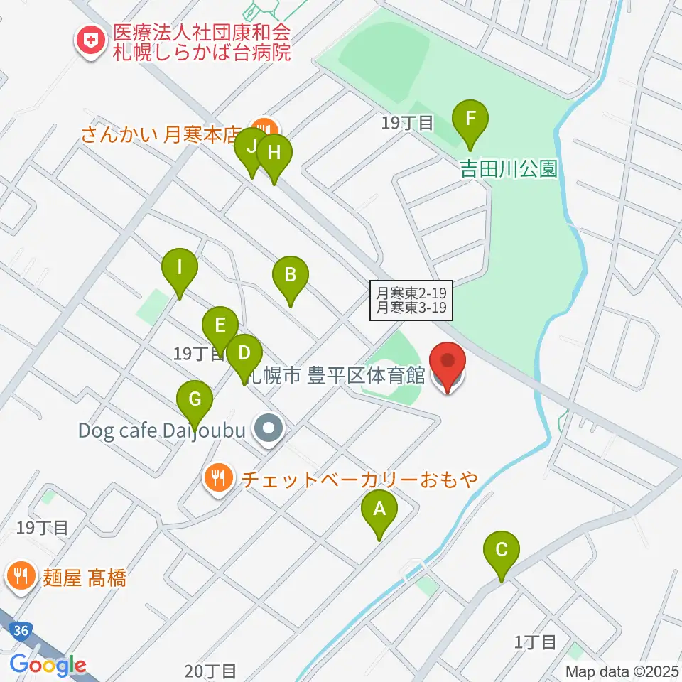 札幌市豊平区体育館周辺の駐車場・コインパーキング一覧地図
