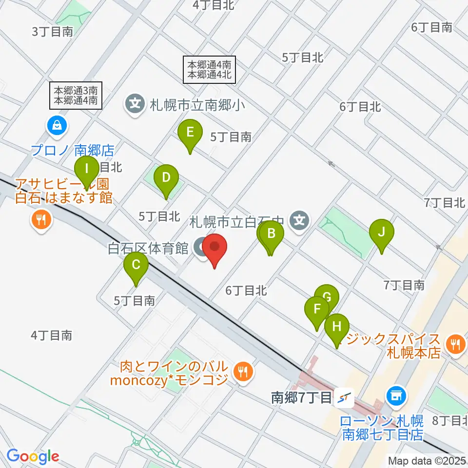 札幌市白石区体育館周辺の駐車場・コインパーキング一覧地図