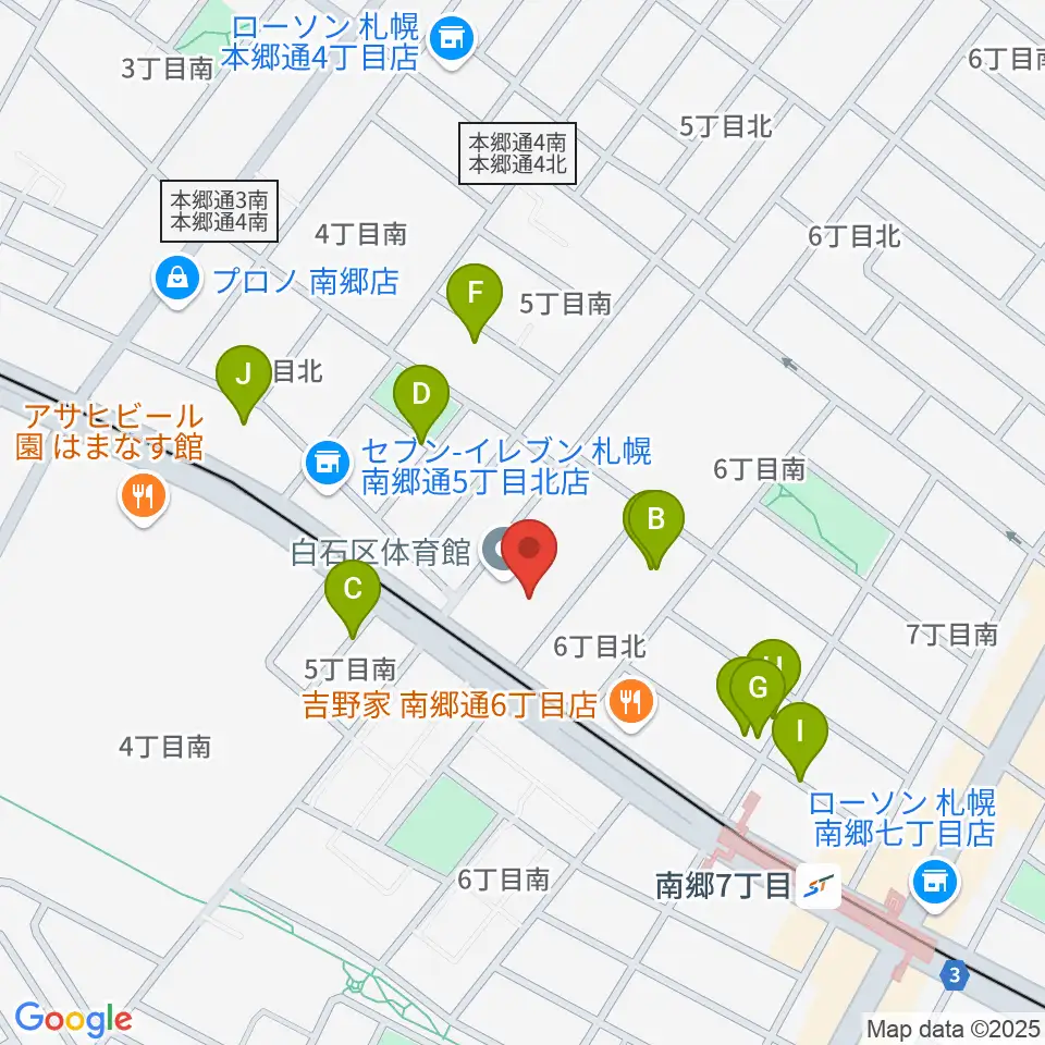 札幌市白石区体育館周辺の駐車場・コインパーキング一覧地図