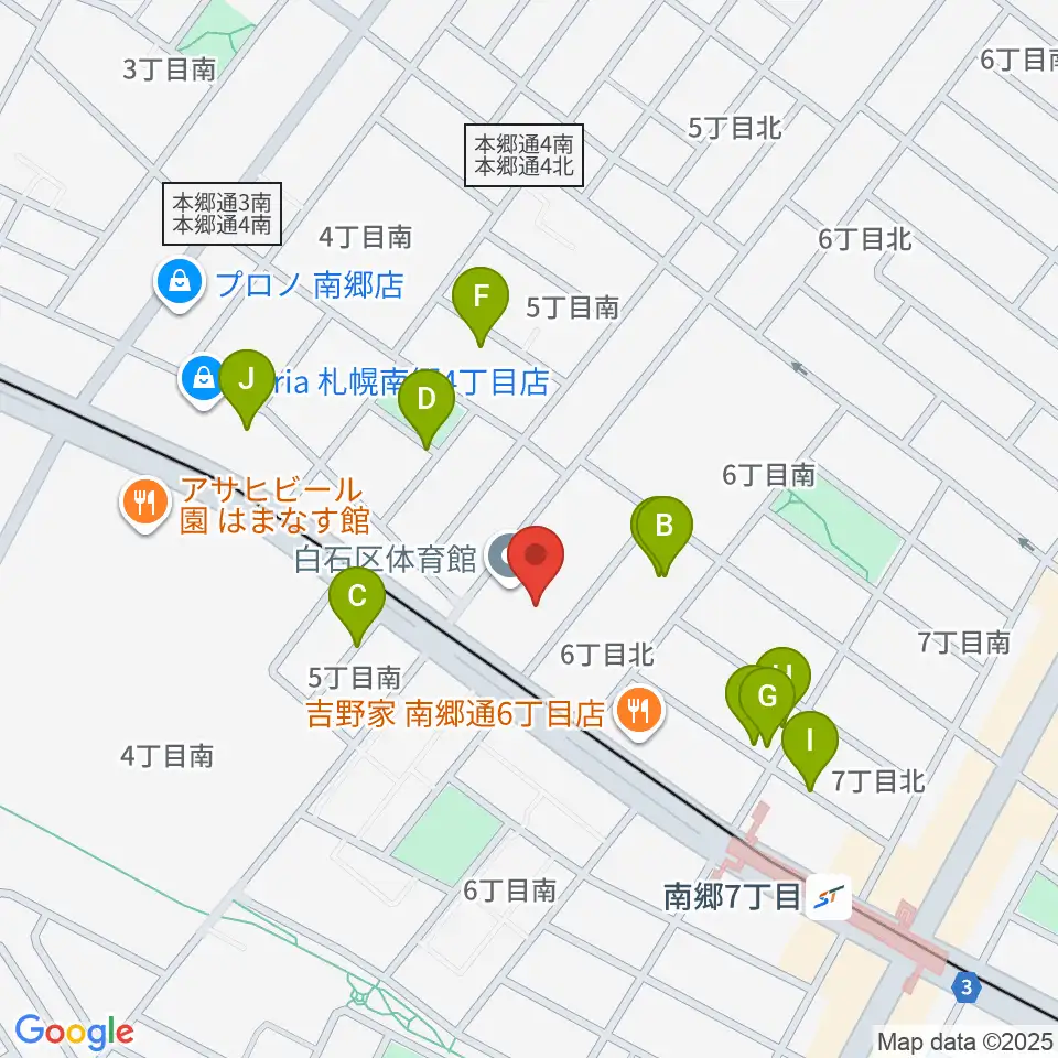 札幌市白石区体育館周辺の駐車場・コインパーキング一覧地図