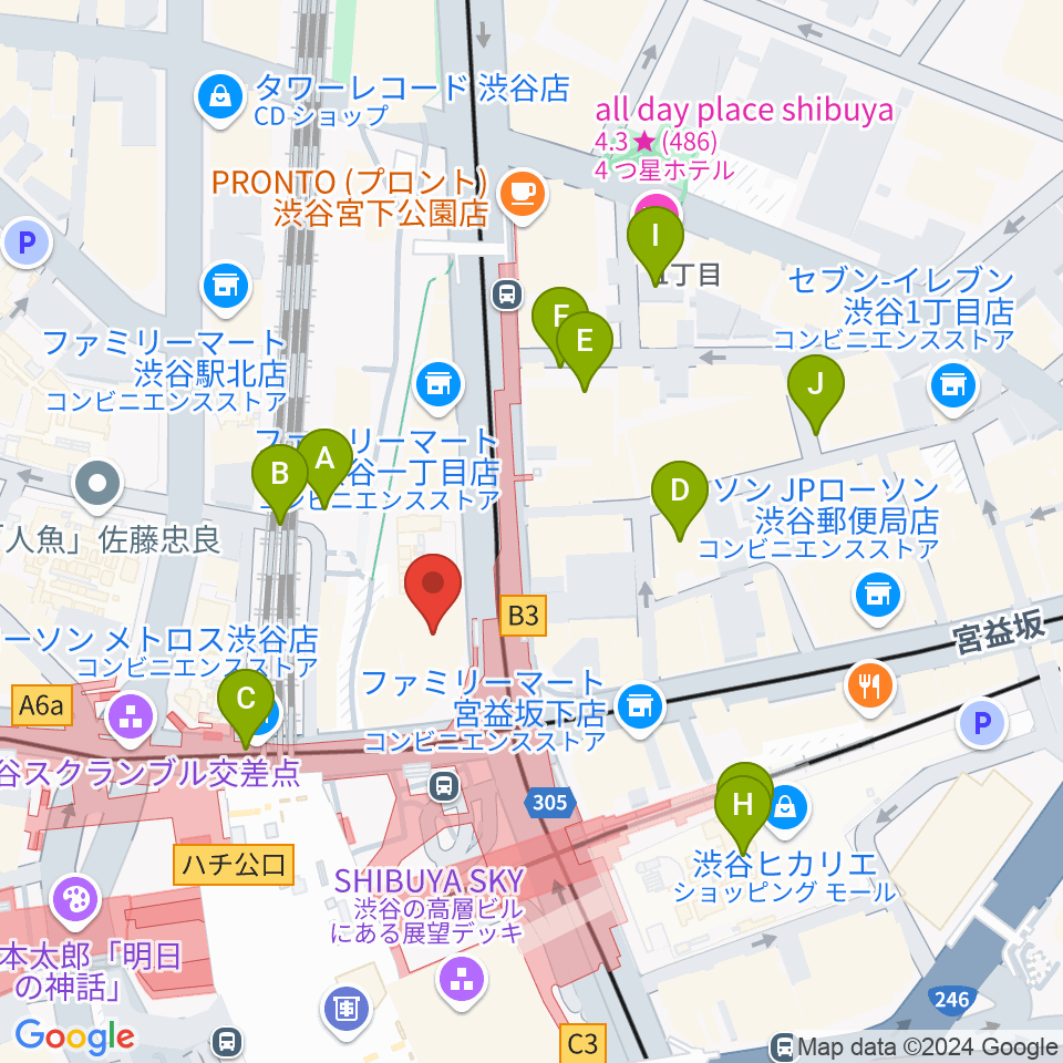 Bunkamuraル・シネマ渋谷宮下周辺の駐車場・コインパーキング一覧地図