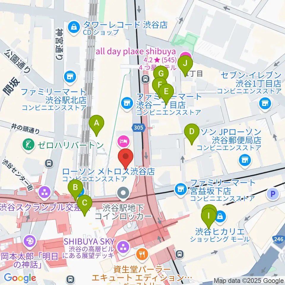 Bunkamuraル・シネマ渋谷宮下周辺の駐車場・コインパーキング一覧地図
