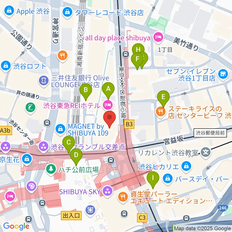 Bunkamuraル・シネマ渋谷宮下周辺の駐車場・コインパーキング一覧地図