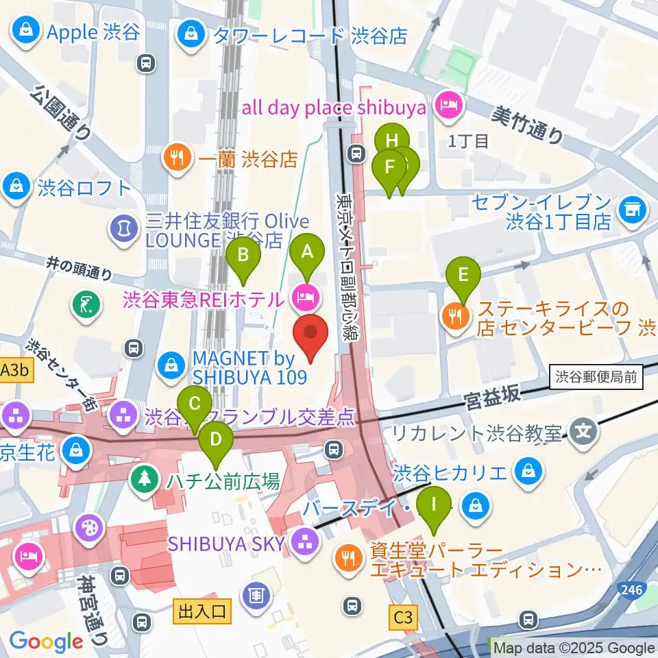 Bunkamuraル・シネマ渋谷宮下周辺の駐車場・コインパーキング一覧地図