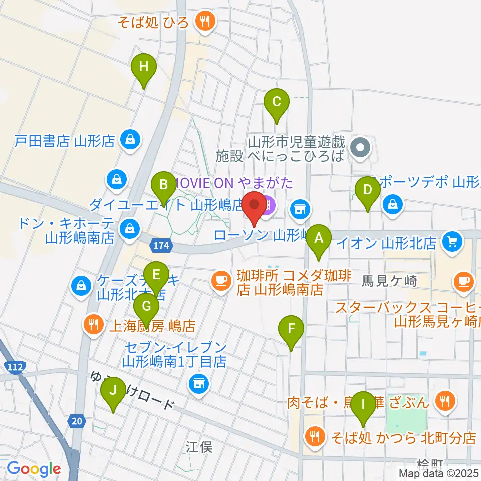 MOVIE ON やまがた周辺の駐車場・コインパーキング一覧地図