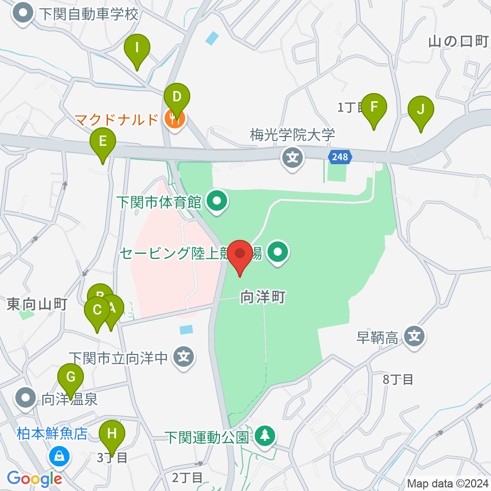 J:COMアリーナ下関周辺の駐車場・コインパーキング一覧地図