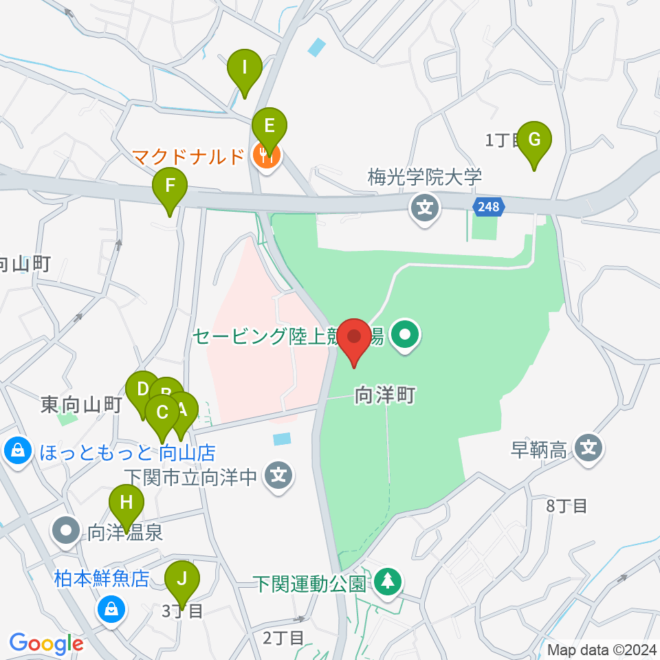 J:COMアリーナ下関周辺の駐車場・コインパーキング一覧地図