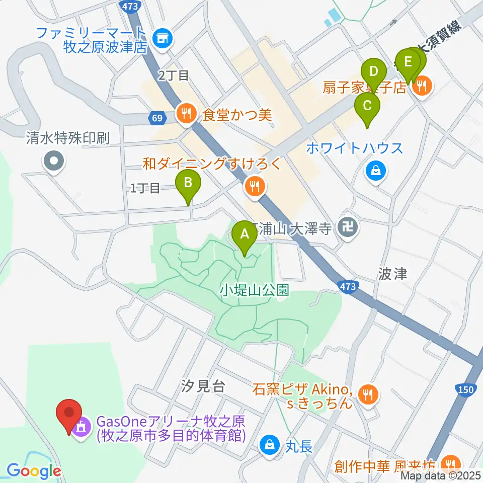 GasOneアリーナ牧之原周辺の駐車場・コインパーキング一覧地図