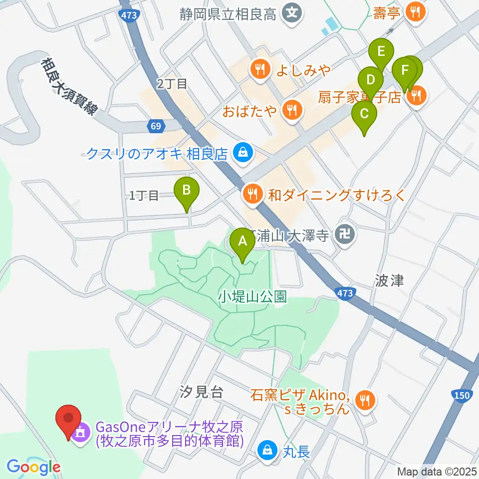 GasOneアリーナ牧之原周辺の駐車場・コインパーキング一覧地図