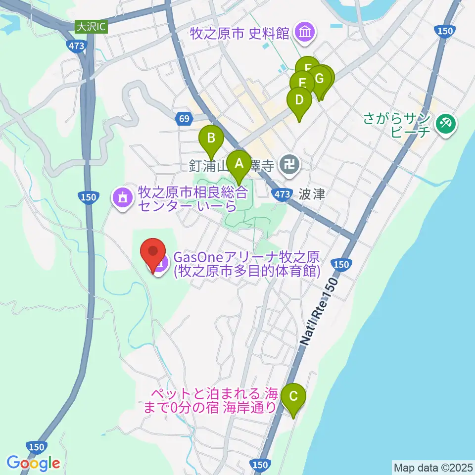 GasOneアリーナ牧之原周辺の駐車場・コインパーキング一覧地図