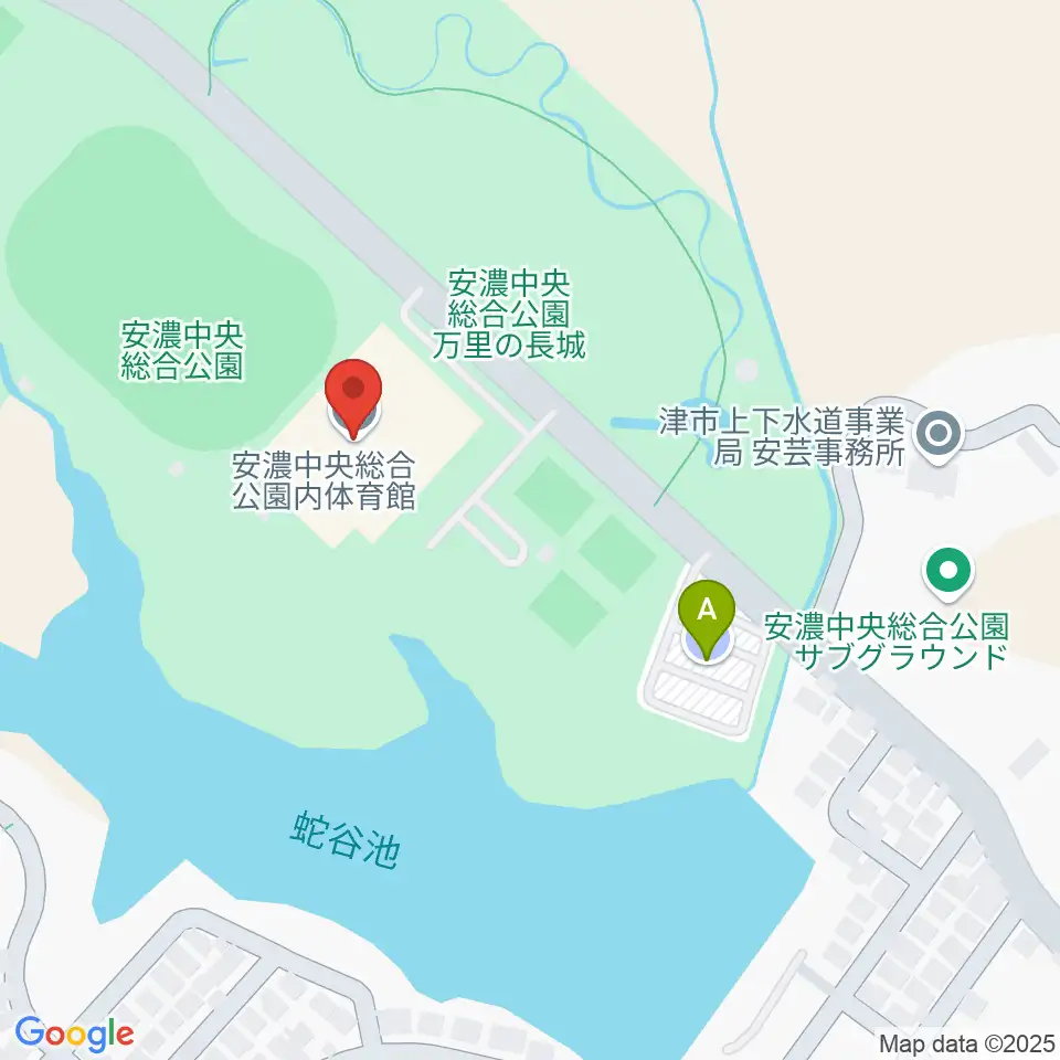 津市安濃中央総合公園内体育館周辺の駐車場・コインパーキング一覧地図