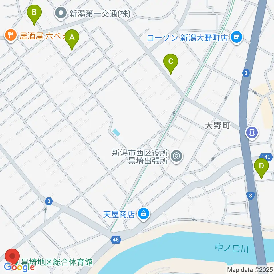 黒埼地区総合体育館周辺の駐車場・コインパーキング一覧地図