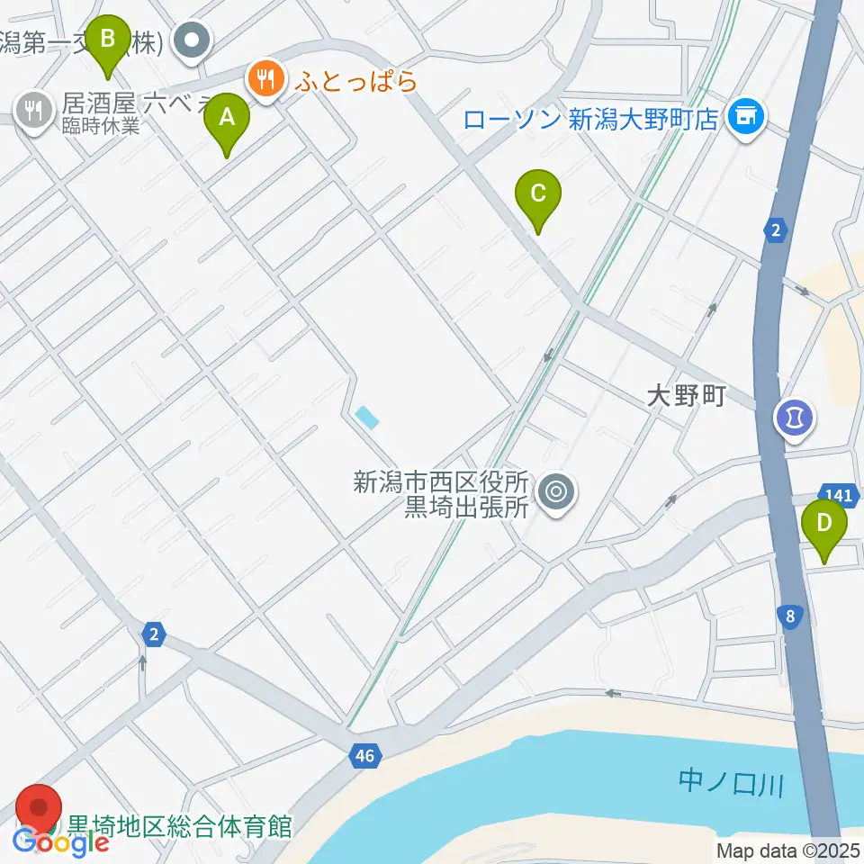 黒埼地区総合体育館周辺の駐車場・コインパーキング一覧地図