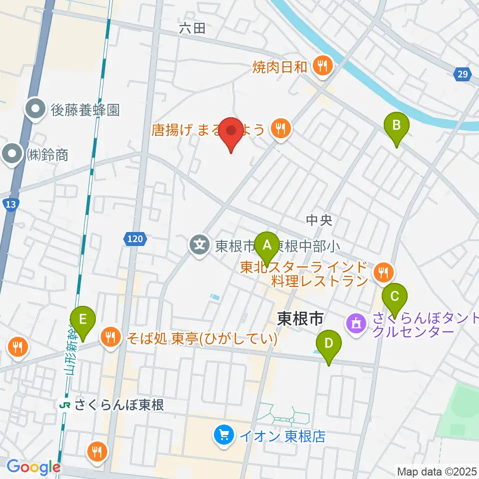 東根市中央運動公園体育館周辺の駐車場・コインパーキング一覧地図