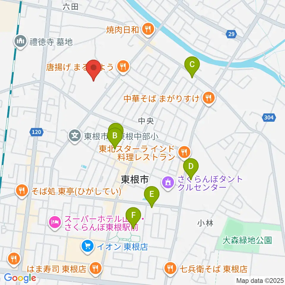 東根市中央運動公園体育館周辺の駐車場・コインパーキング一覧地図