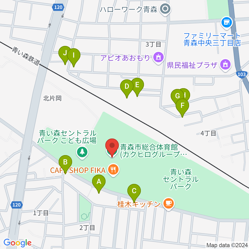 カクヒログループスーパーアリーナ周辺の駐車場・コインパーキング一覧地図