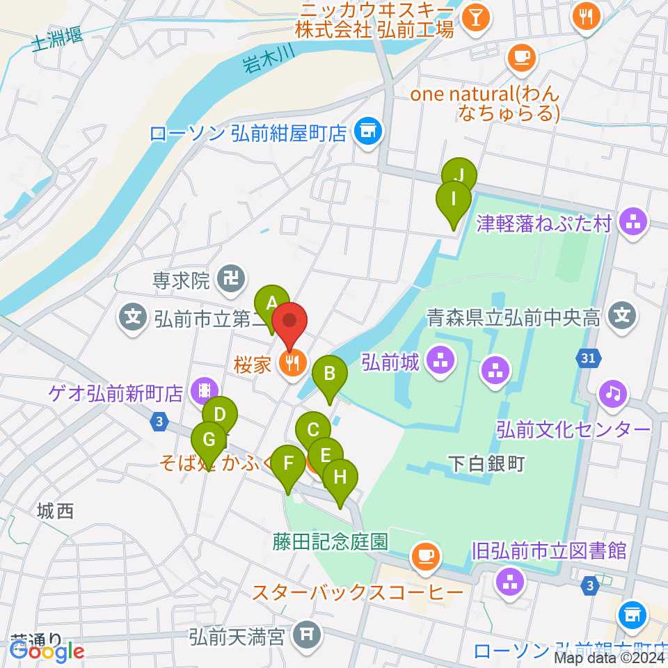 弘前市民体育館周辺の駐車場・コインパーキング一覧地図