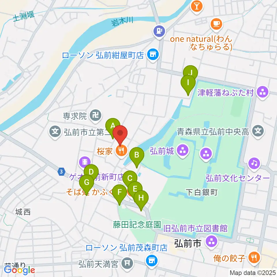 弘前市民体育館周辺の駐車場・コインパーキング一覧地図