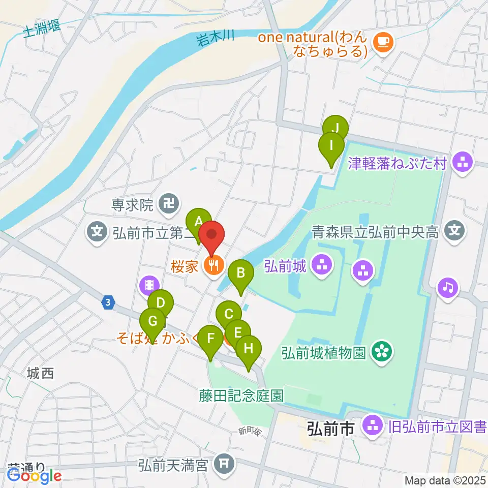 弘前市民体育館周辺の駐車場・コインパーキング一覧地図