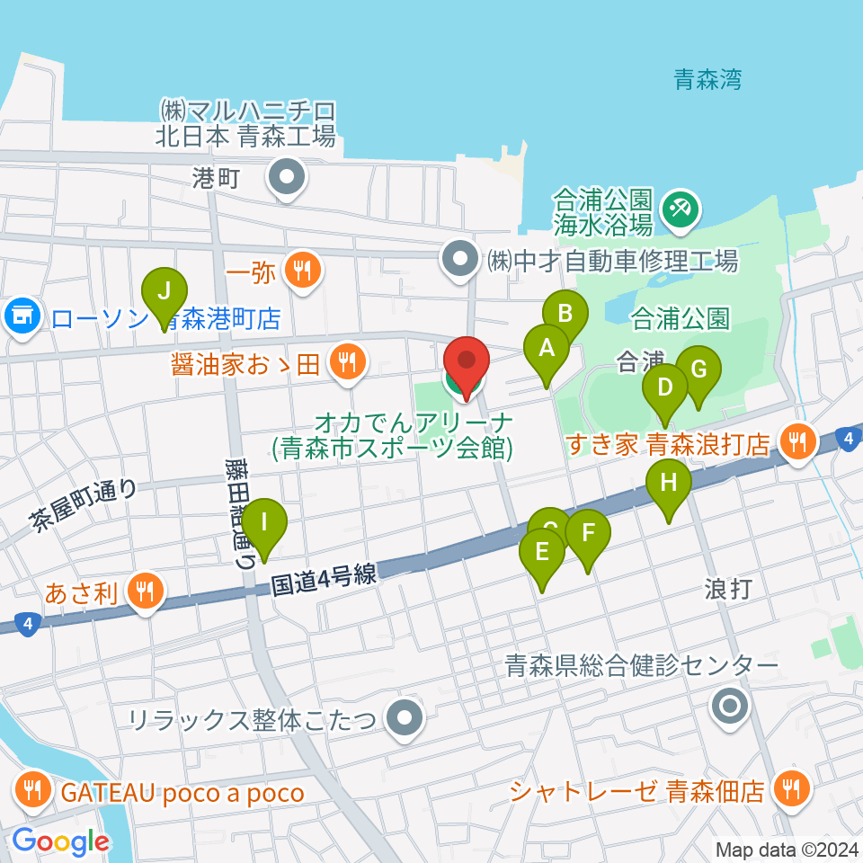 オカでんアリーナ周辺の駐車場・コインパーキング一覧地図