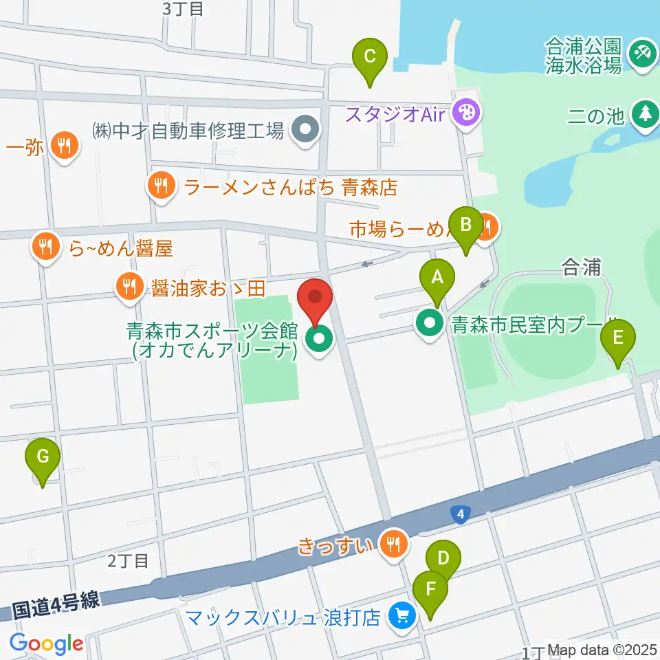 オカでんアリーナ周辺の駐車場・コインパーキング一覧地図