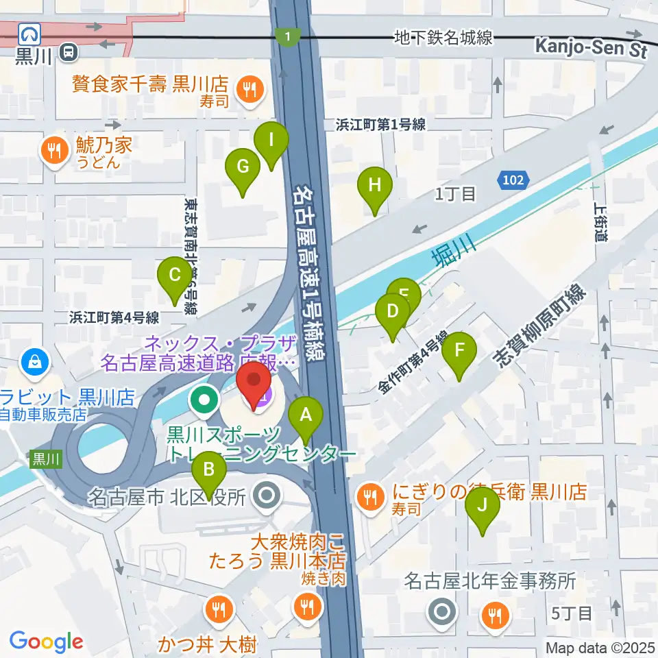 レインボー黒川スポーツトレーニングセンター周辺の駐車場・コインパーキング一覧地図
