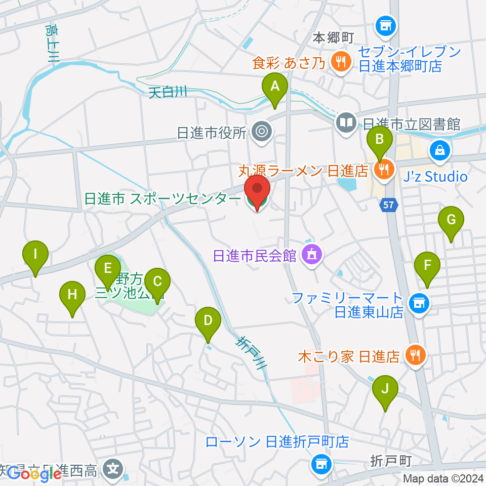 日進市スポーツセンター周辺の駐車場・コインパーキング一覧地図