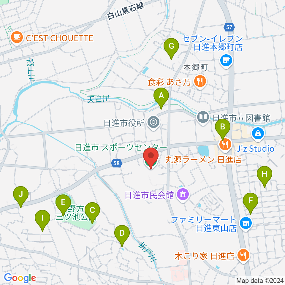 日進市スポーツセンター周辺の駐車場・コインパーキング一覧地図