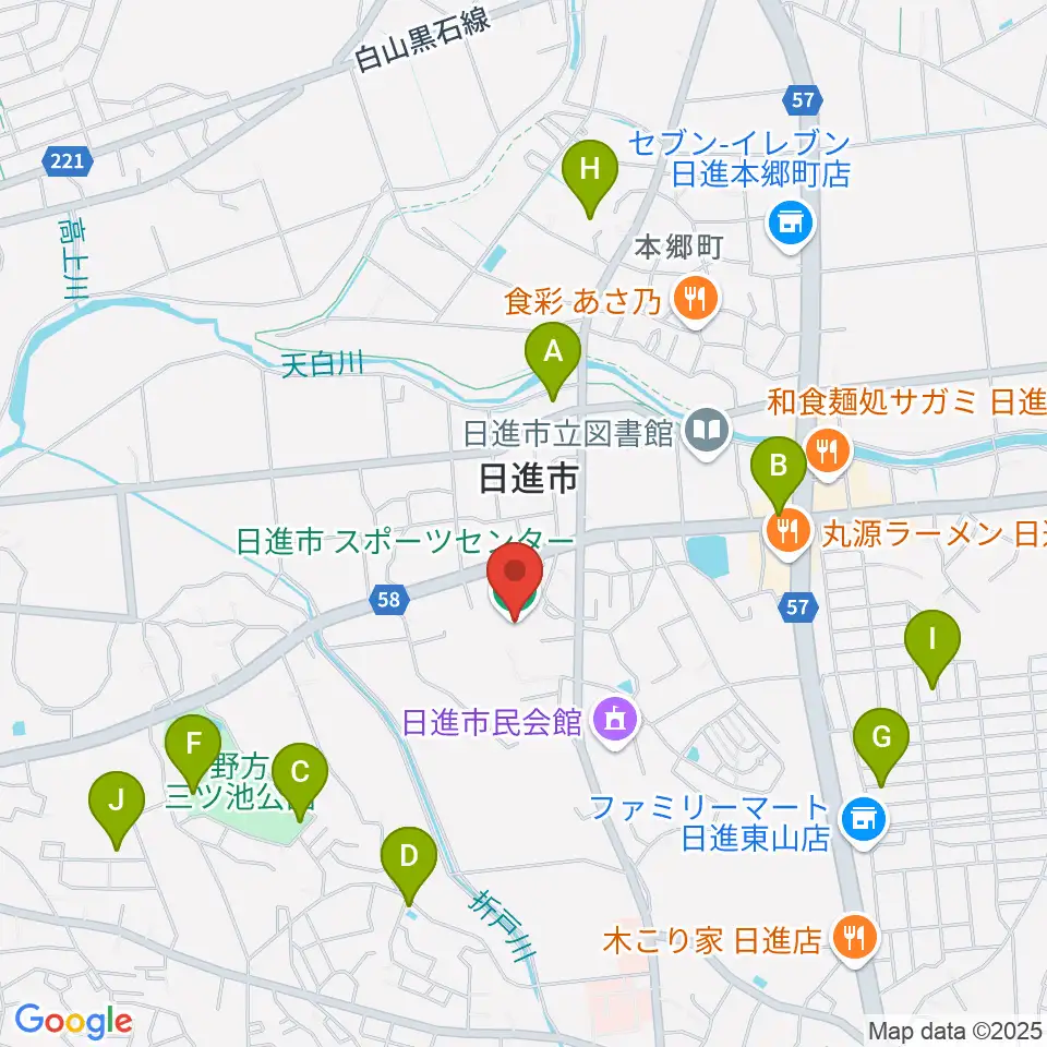 日進市スポーツセンター周辺の駐車場・コインパーキング一覧地図