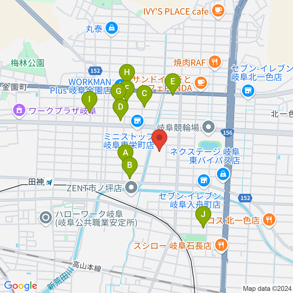 岐阜市民総合体育館周辺の駐車場・コインパーキング一覧地図