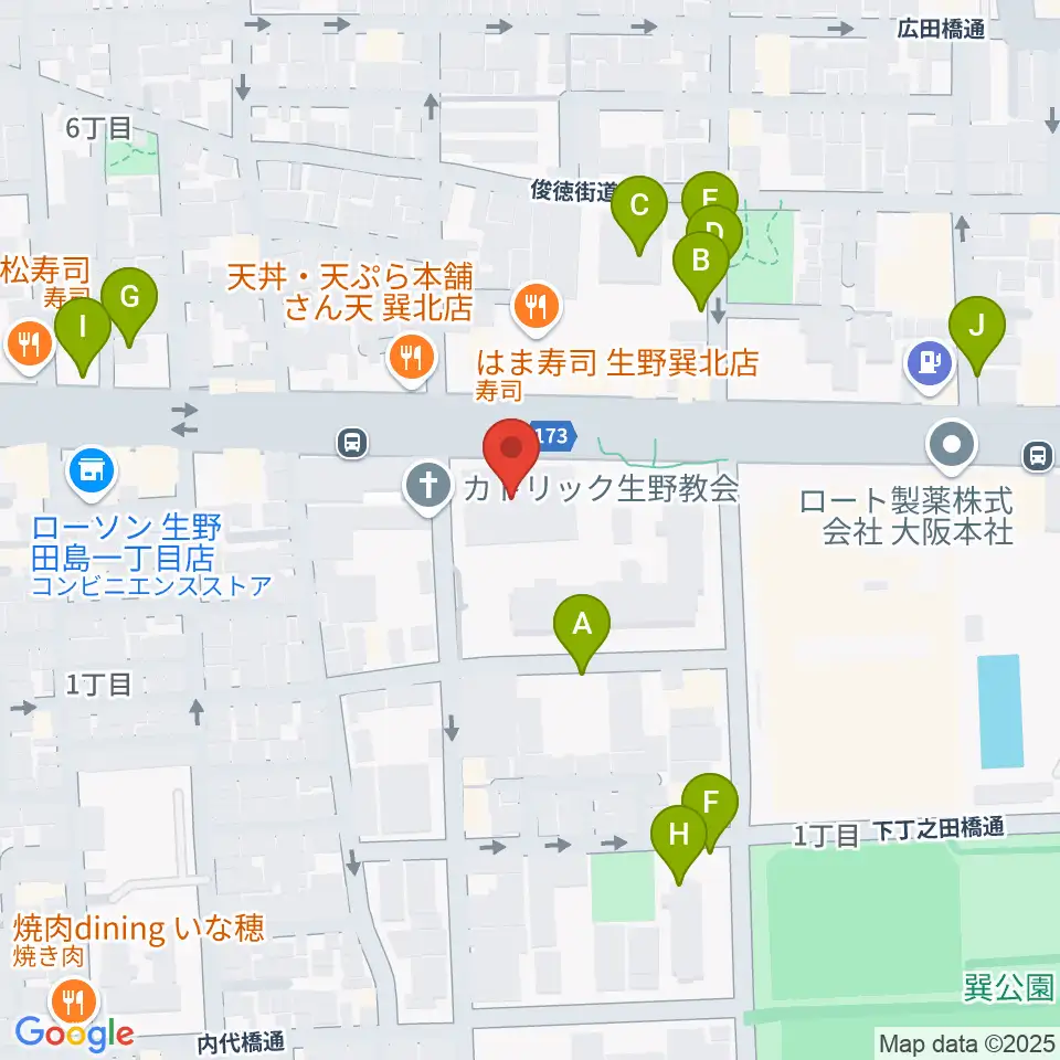 大阪市立生野スポーツセンター周辺の駐車場・コインパーキング一覧地図