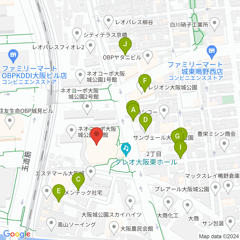 大阪市立城東スポーツセンター周辺の駐車場・コインパーキング一覧地図