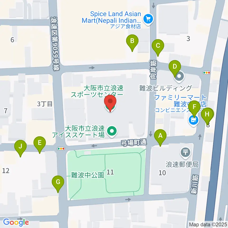 大阪市立浪速スポーツセンター周辺の駐車場・コインパーキング一覧地図