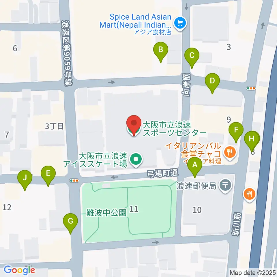 大阪市立浪速スポーツセンター周辺の駐車場・コインパーキング一覧地図